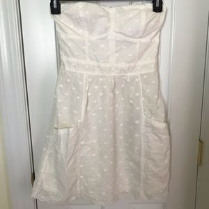 White American eagle strapless dress with pockets